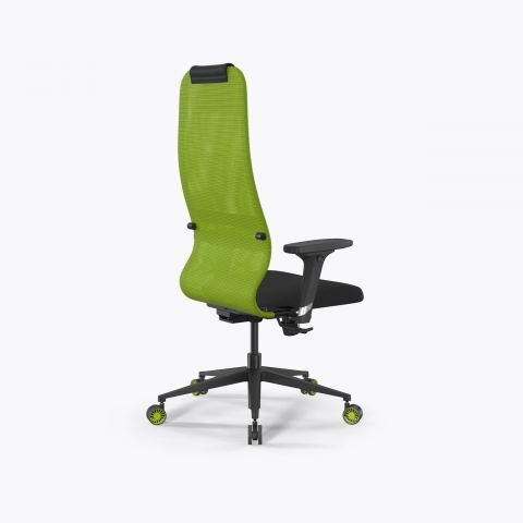 Кресло SynchroSit 8 B1-9D - X2+UMF(SY271) /Uh00/Wh12/D02P(M25.B11.G19.W29), Зеленый-Черный