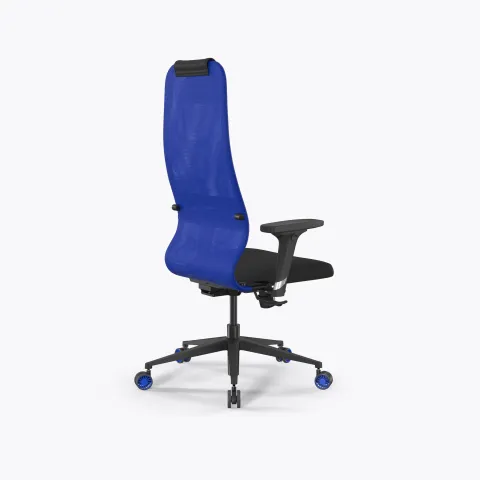 Кресло SynchroSit 8 B1-9D - X2+UMF(SY271) /Uh00/Wh12/D02P(M25.B11.G19.W27), Синий-Черный