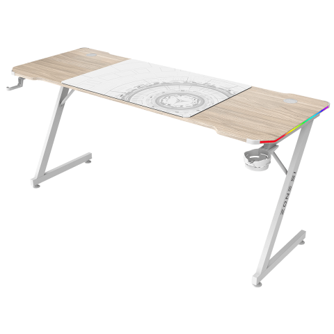 Стол компьютерный ZONE 51 TRINE 160 RGB Wood/White
