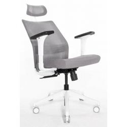 Кресло Falto Soul-Automatic SOL01WAL/GY-GY, 2D (каркас белый, спинка серая, сидение серое)
