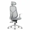 Кресло Falto Кураж Lux HT-310AG (серый каркас, обивка сетка/ткань серая, подголовник)