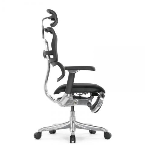 Кресло Falto Ergohuman Luxury 2 с подножкой (чёрный каркас/сетка чёрный T-168-B1 Black)