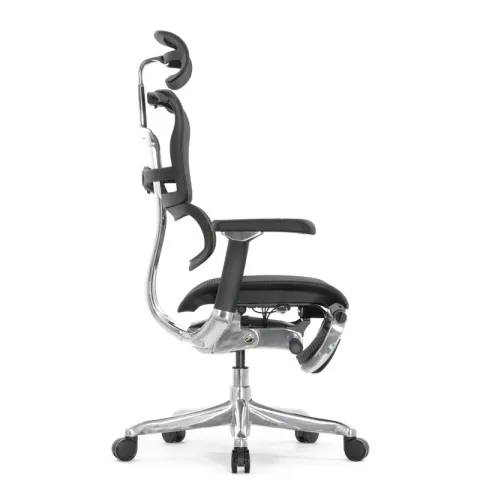 Кресло Falto Ergohuman Luxury 2 с подножкой (чёрный каркас/сетка чёрный T-168-B1 Black)