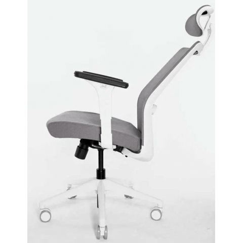 Кресло Falto Soul-Automatic SOL01WAL/GY-GY, 2D (каркас белый, спинка серая, сидение серое)