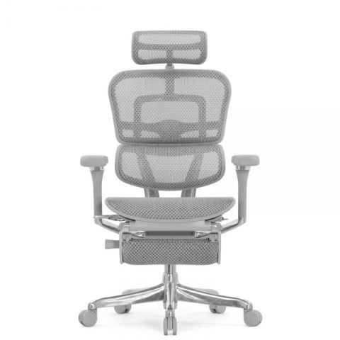 Кресло Falto Ergohuman Luxury 2 с подножкой (серый каркас/сетка светлаяT-168-B2 Natural)