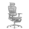Кресло Falto Ergohuman Luxury 2 с подножкой (серый каркас/сетка светлаяT-168-B2 Natural)