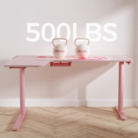 Стол угловой EUREKA ERK-L60L-PK-V2 (левый), розовый