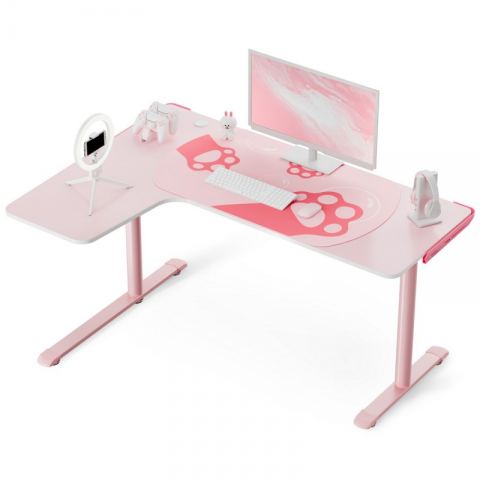 Стол угловой EUREKA ERK-L60L-PK-V2 (левый), розовый