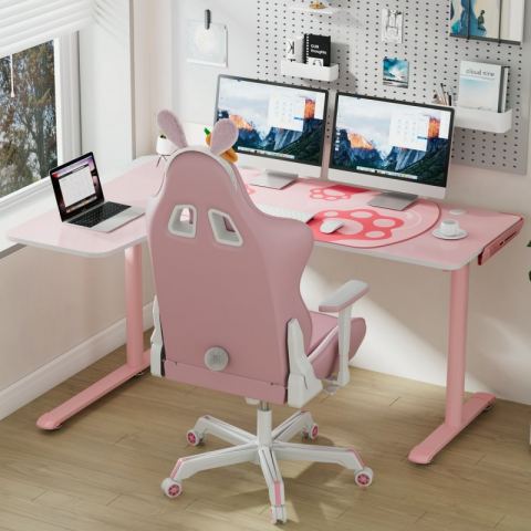 Стол угловой EUREKA ERK-L60R-PK-V2 (правый), розовый