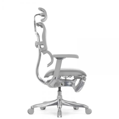 Кресло Falto Ergohuman Luxury 2 с подножкой (серый каркас/сетка светлаяT-168-B2 Natural)