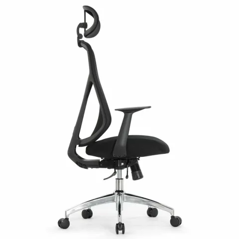 Кресло Falto Кураж Lux HT-310A (чёрный каркас, обивка сетка/ткань чёрная, подголовник)