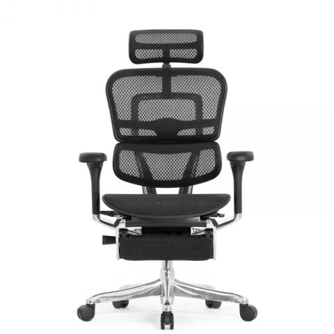 Кресло Falto Ergohuman Elite 2 с подножкой (чёрный каркас/сетка чёрный T-168-B1 Black)