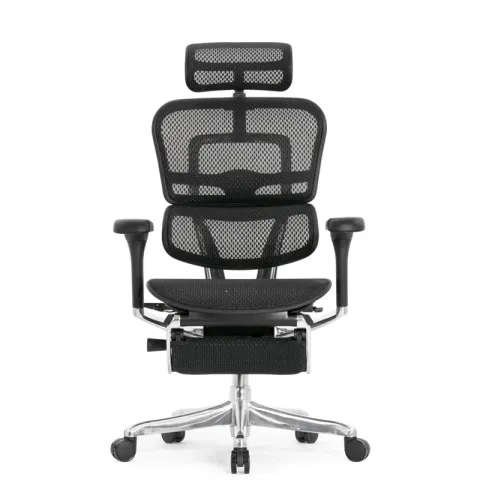 Кресло Falto Ergohuman Elite 2 с подножкой (чёрный каркас/сетка чёрный T-168-B1 Black)