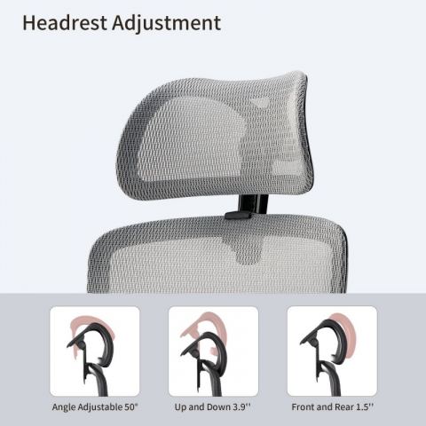 Эргономичное компьютерное кресло Eureka ERK-OC15-GY, серое