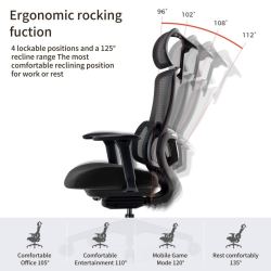 Эргономичное компьютерное кресло Eureka ERK-OC15-B, черное