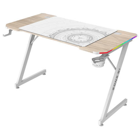 Стол компьютерный ZONE 51 TRINE 120 RGB Wood/White