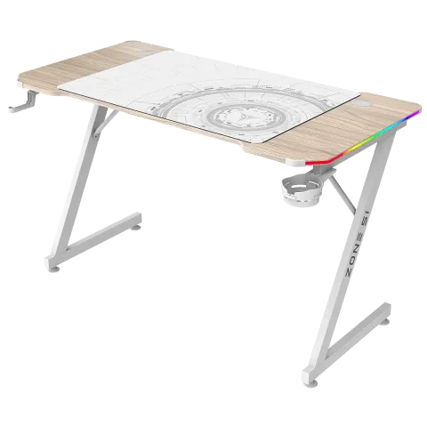 Стол компьютерный ZONE 51 TRINE 120 RGB Wood/White
