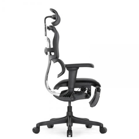 Кресло Falto Ergohuman Ultra с подножкой (чёрный каркас/сетка чёрный T-168-B1 Black)