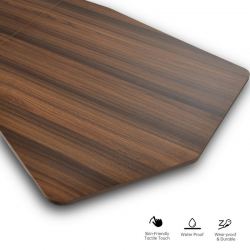 Стол компьютерный с электроприводом уникальной формы 178х74 Eureka ERK-EDI-HTG-WN (Heptagon), орех