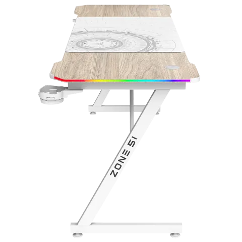 Стол компьютерный ZONE 51 TRINE 160 RGB Wood/White
