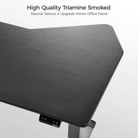 Стол компьютерный с электроприводом 178х117 Eureka ERK-EDI-FS-MSW (Fan shaped), чёрный