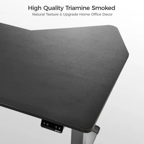 Стол компьютерный с электроприводом 178х117 Eureka ERK-EDI-FS-MSW (Fan shaped), чёрный