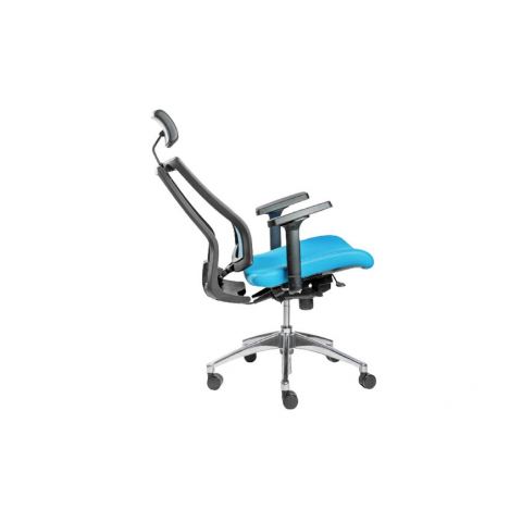 Кресло Falto Promax PMX11KALM-AL/BL-BL (каркас черный, спинка сетка синяя, сидение ткань синяя)