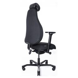 Кресло Dispatcher–Lux Long 1901-8H D.GREY SV-280-3001 (черный каркас/серая ткань/ал. крестовина)