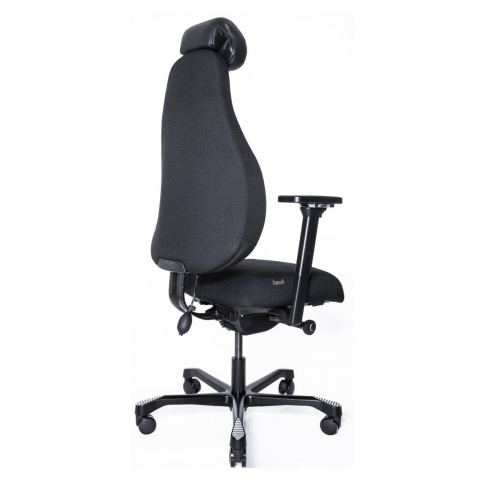 Кресло Dispatcher–Lux Long 1901-8H D.GREY SV-280-3001 (черный каркас/серая ткань/ал. крестовина)