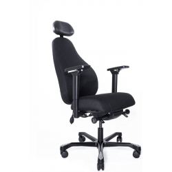 Кресло Dispatcher–Lux Long 1901-8H Fighter black 60999 (черный каркас/черн ткань/ал. крестовина)