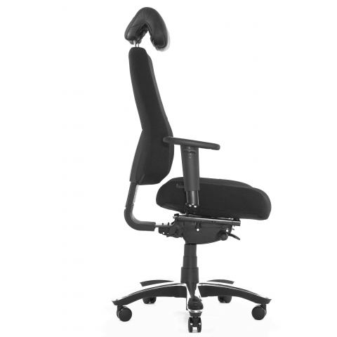 Кресло Falto Dispatcher Orto (черный каркас/черная ткань/ал. крестовина)