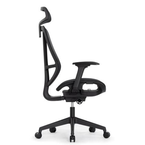 Кресло Falto Hop Eco HT-702A (чёрный каркас, обивка сетка чёрная, подголовник)