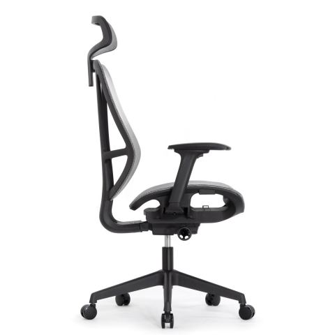 Кресло Falto Hop Eco HT-702A (чёрный каркас, обивка сетка серый, подголовник)