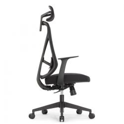 Эргономичное кресло оператора Kuraj (цвет: черный, подголовник, поясничный упор)