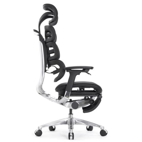 Компьютерное кресло Falto Evolution (чёрный каркас, сетка чёрная, подножка встроенная)