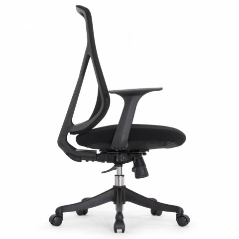 Кресло Falto Кураж (без подголовника, сетка, ткань, черный)