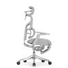 Кресло с подножкой Falto Pro 2 (3D поясничный упор, подголовник 4D,сетка, каркас серый, белый)