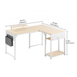 Стол письменный (для компьютера) угловой EUREKA ZX-L150B-MWW-RU с шириной 150 см, Maple White