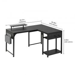 Стол письменный (для компьютера) угловой EUREKA ZX-L150B-B-RU с шириной 150 см, Black