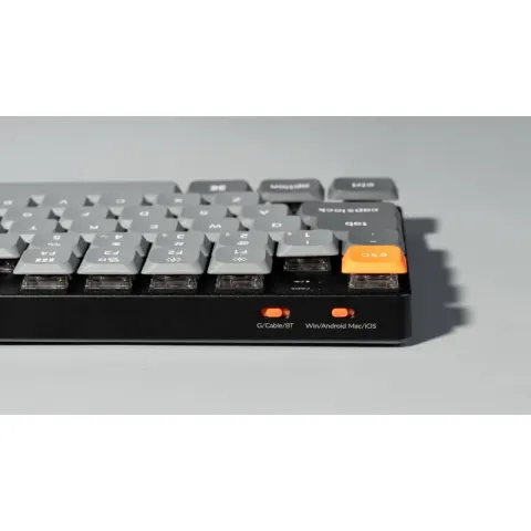 Беспроводная механическая ультратонкая клавиатура QMK Keychron K1 Max, 87 клавиш, White LED подсветка, Gateron Red Switch