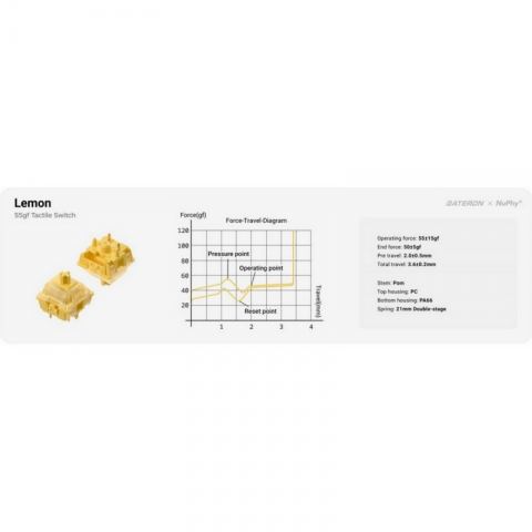 Набор переключателей Gateron High Profile Lemon, 90 шт