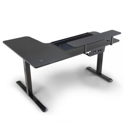Стол для компьютера (для геймеров) угловой (правый) c электроприводом EUREKA ERK-L60R-B-PRO-V1-EU