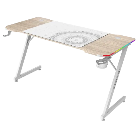 Стол компьютерный ZONE 51 TRINE 140 RGB Wood/White