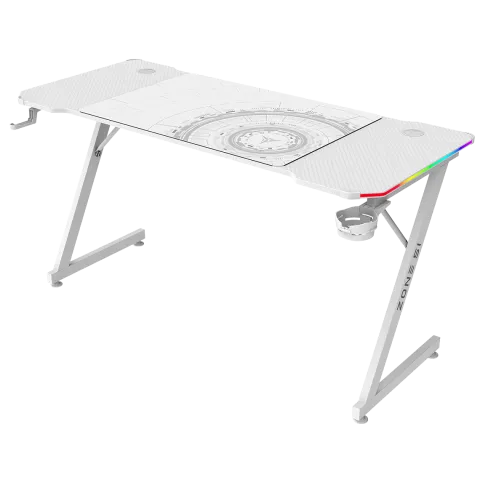 Стол компьютерный ZONE 51 TRINE 140 RGB White