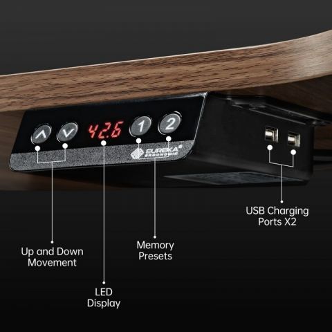 Стол для компьютера угловой (левый) c электрической регулировкой по высоте EUREKA ERK-L60L-WN