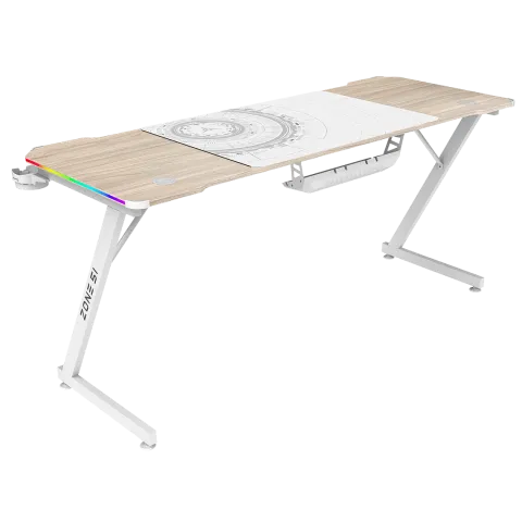 Стол компьютерный ZONE 51 TRINE 160 RGB Wood/White