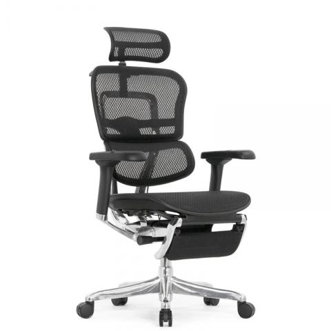 Кресло Falto Ergohuman Elite 2 с подножкой (чёрный каркас/сетка чёрный T-168-B1 Black)