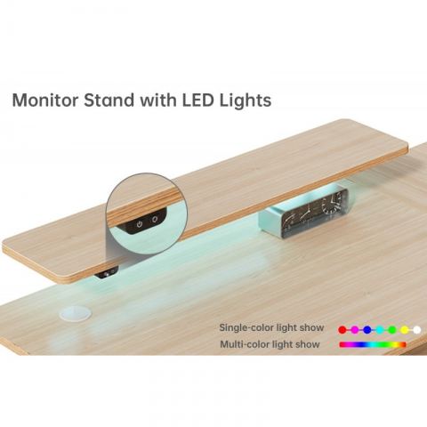 Стол письменный (для компьютера) угловой с электрической регулировкой по высоте EUREKA ERK-EHD-L60R-MW (правый), клён