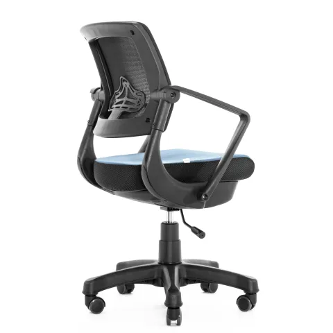 Кресло Robo С-250 SY-1208-BK-BL  (каркас черный/спинка сетка черная/сидение ткань синяя)