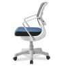 Кресло Robo С-250 SY-1209 W-GY-BL (каркас белый/спинка сетка серая/сидение ткань синяя)